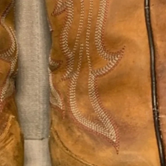 Tony Lama Cowboy Cowgirl Western Boots Leather Embroidered Brown Tan Size 8.5M - Picture 12 of 12